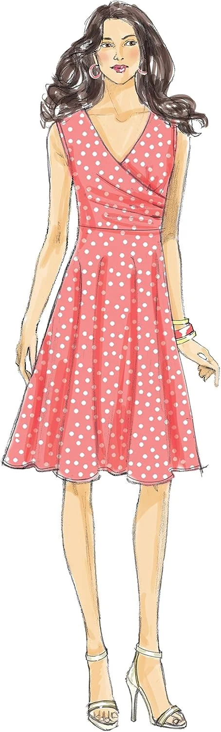 الگوهای خیاطی باتریک 6446، لباس زنانه، سایزهای 14-22، کاغذی، چند رنگ، E5 (14-16-18-20-22)