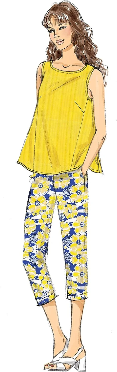 الگوهای خیاطی باتریک ووگ 9258 F5، تاپ و شلوار زنانه، سایز 16-24، کاغذی، چند رنگ، 15 x 0.5 x 22 سانتی متر