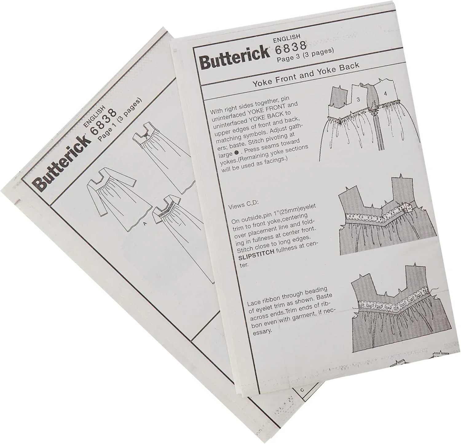 الگوهای خیاطی باتریک B6838 لباس خواب زنانه/زنانه ریزه اندام، سایز بزرگ (L-XL)