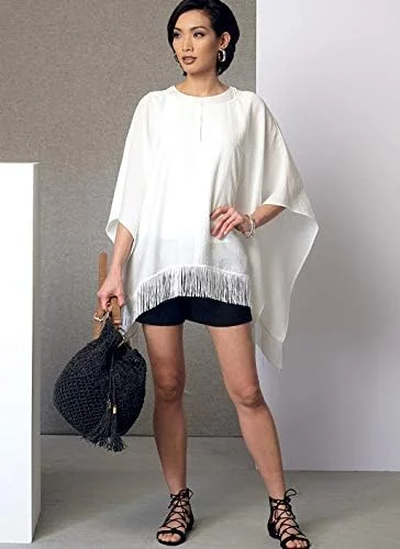 الگوهای Butterick VOGUE 9191 Y، پانچو زنانه، تاپ، شورت و شلوار، سایزهای XSM-MED الگوهای Butterick VOGUE 9191 Y، پانچو زنانه، تاپ، شورت و شلوار، سایزهای XSM-MED