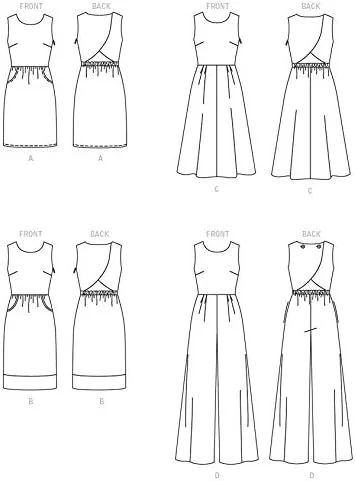 الگوهای خیاطی Butterick 6351 E5، لباس و سرهمی زنانه، سایزهای 14-22، زرد الگوهای خیاطی Butterick 6351 E5، لباس و سرهمی زنانه، سایزهای 14-22، زرد