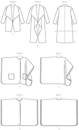 الگوهای خیاطی باتریک 6250 Y، ژاکت، کت و روپوش زنانه، سایزها XSM(4-6)-SML(8-10)-MED(12-14) الگوهای خیاطی باتریک 6250 Y، ژاکت، کت و روپوش زنانه، سایزها XSM(4-6)-SML(8-10)-MED(12-14)