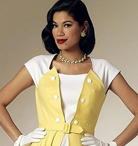 الگوهای خیاطی Butterick 6211 E5، لباس زنانه و کمربند، سایزهای 14-16-18-20-22، بدون جنس