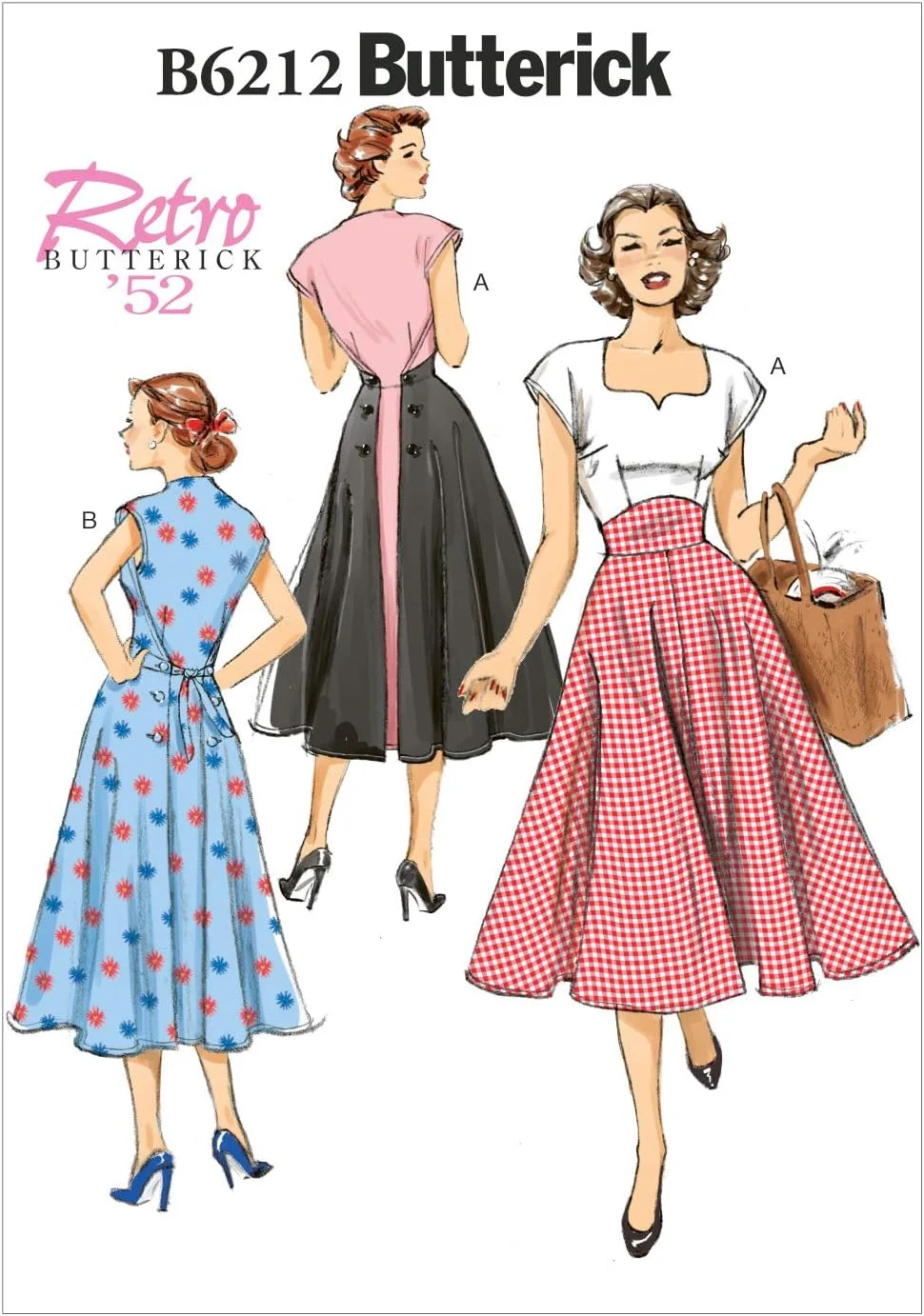 الگوهای خیاطی Butterick 6212 E5، لباس زنانه، سایزهای 14-16-18-20-22، پارچه لینن، بدون طرح