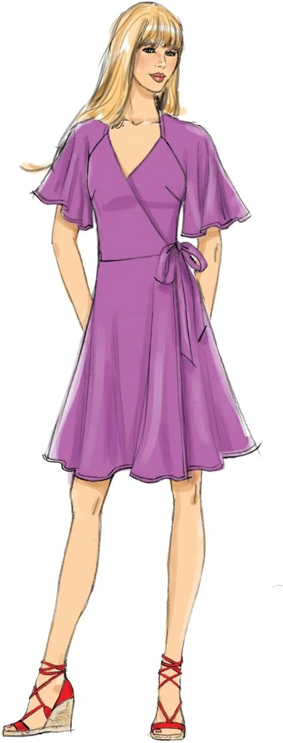 الگوهای خیاطی باتریک 6554 A5 سایزهای 6-14، لباس های زنانه مدلWrap، کاغذی، چند رنگ، 17 x 0.5 x 22 سانتی متر