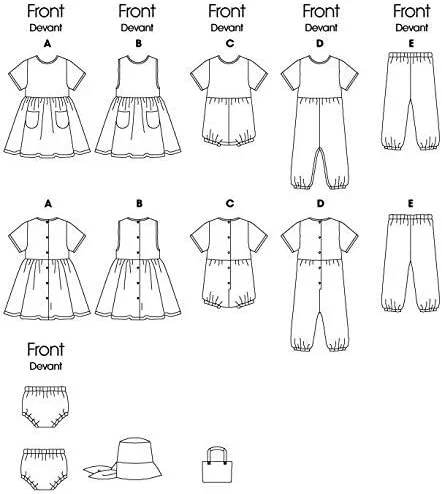 الگوهای خیاطی Butterick B5624 سایز بزرگ L-XL لباس نوزاد، سارافون، رامپر، جامپسوت، شورت، کلاه و کیف، بسته 1 عددی، سفید الگوهای خیاطی Butterick B5624 سایز بزرگ L-XL لباس نوزاد، سارافون، رامپر، جامپسوت، شورت، کلاه و کیف، بسته 1 عددی، سفید