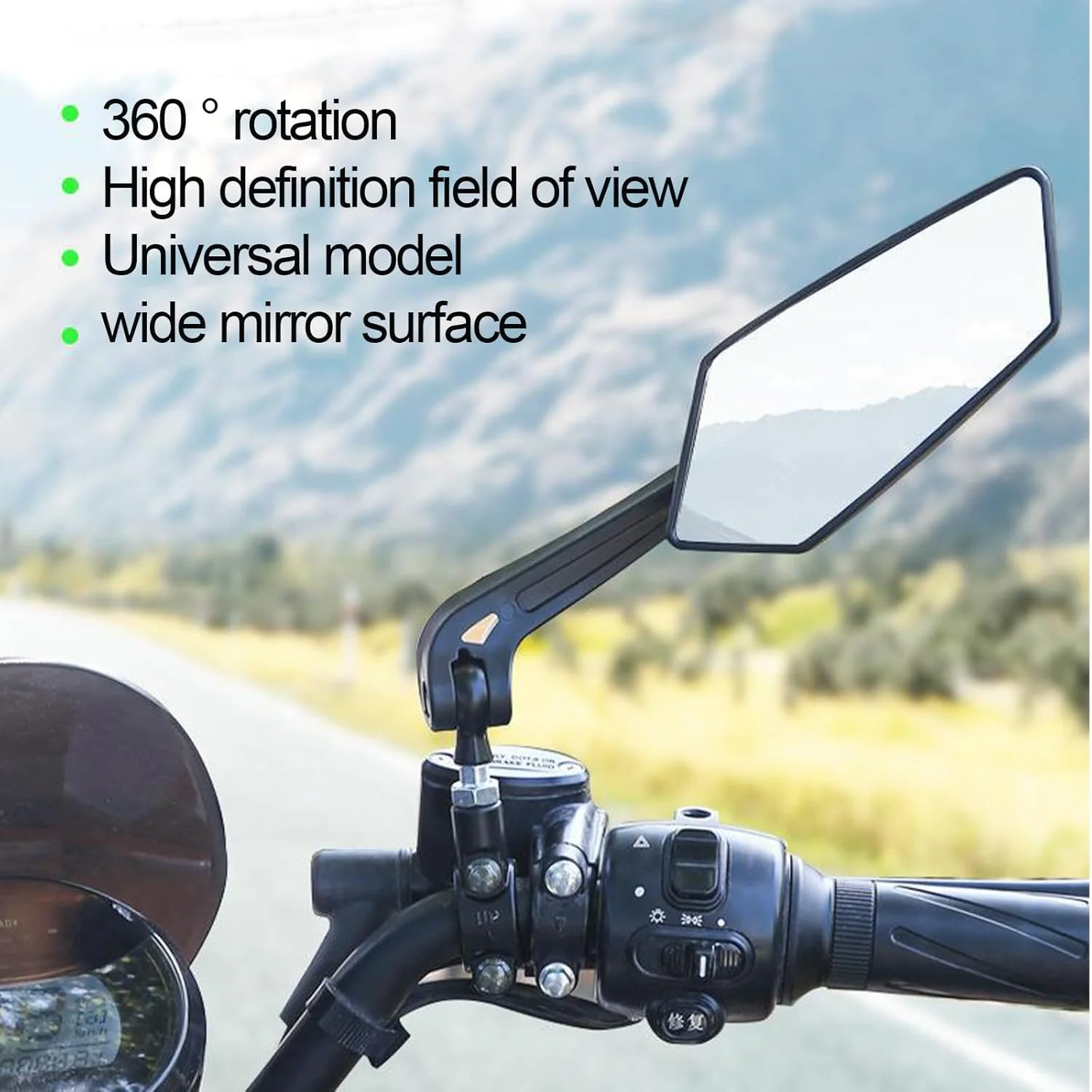آینه دوچرخه نصب شده روی فرمان، آینه های دید عقب دوچرخه قابل تنظیم 360 درجه لوازم جانبی ایمنی دوچرخه آینه محدب HD برای دوچرخه های کوهستانی، جاده ای، برقی، دوچرخه های خاکی فرمان