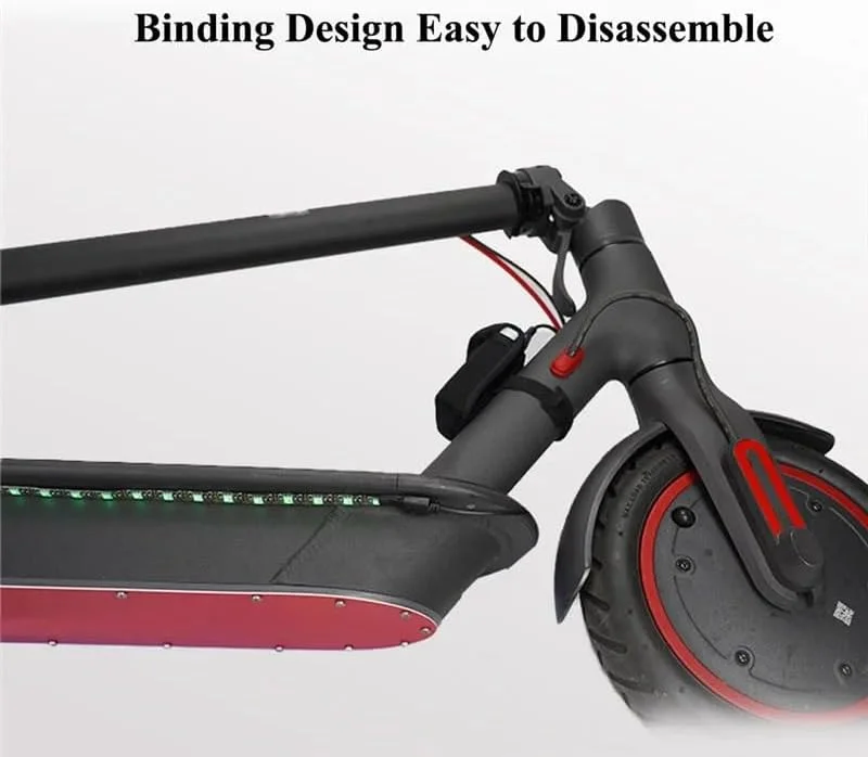 چراغ های LED نواری ضد آب اسکوتر برقی E GLIDE SPARK - چراغ های ایمنی دوچرخه سواری شبانه رنگارنگ - لوازم جانبی تزئینی سازگار با اسکوترهای Xiaomi M365/Pro، Ninebot، Mercane Wide Wheel (بسته 2 عددی)