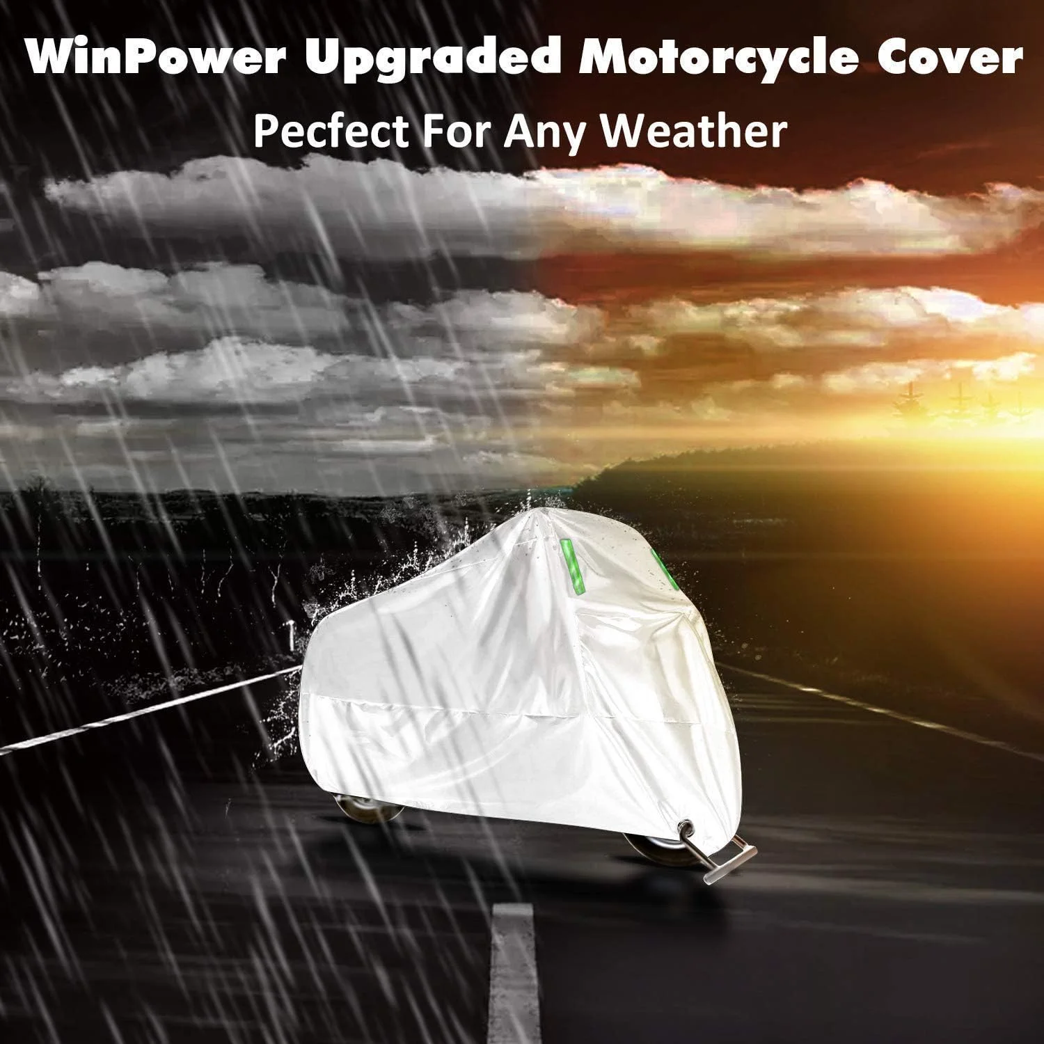 روکش موتورسیکلت WinPower محافظت در برابر آفتاب، ضد گرد و غبار، ضد آب، پارچه آکسفورد 210D بادوام، روکش موتور سیکلت 94.5 اینچی مناسب برای بسیاری از موتورسیکلت ها، نقره ای 2XL روکش موتورسیکلت WinPower محافظت در برابر آفتاب، ضد گرد و غبار، ضد آب، پارچه آکسفورد 210D بادوام، روکش موتور سیکلت 94.5 اینچی مناسب برای بسیاری از موتورسیکلت ها، نقره ای 2XL