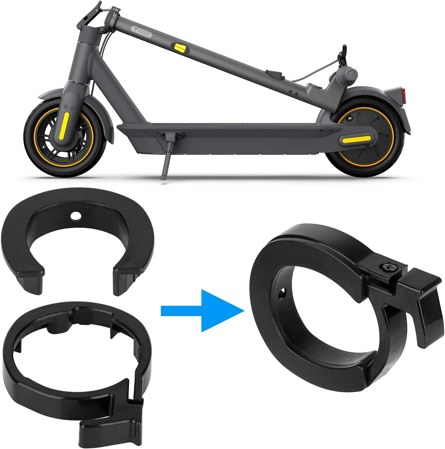 حلقه قفل کننده جلوی اسکوتر برقی LUCK4U، سازگار با لوازم جانبی اسکوتر Segway Ninebot Max G30/G30E ll/G30 LE/G30D/G30LP حلقه قفل کننده جلوی اسکوتر برقی LUCK4U، سازگار با لوازم جانبی اسکوتر Segway Ninebot Max G30/G30E ll/G30 LE/G30D/G30LP