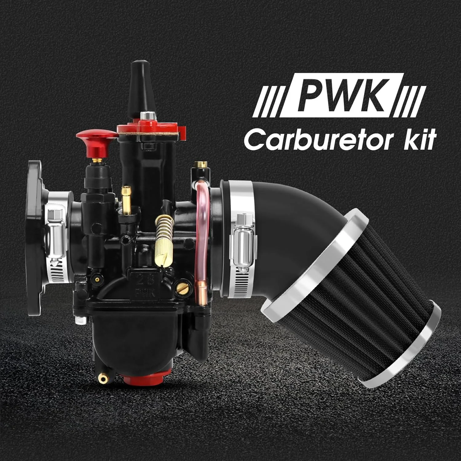 کیت کاربراتور مسابقه ای ZSDTRP PWK 30mm با فیلتر هوا، 10 عدد ژیگلور اصلی، 10 عدد ژیگلور فرعی، مناسب برای موتورهای 2 زمانه و 4 زمانه، موتور سیکلت خاکی، موتور کراس، اسکوتر، ATV، Quad، Go Kart (30mm)