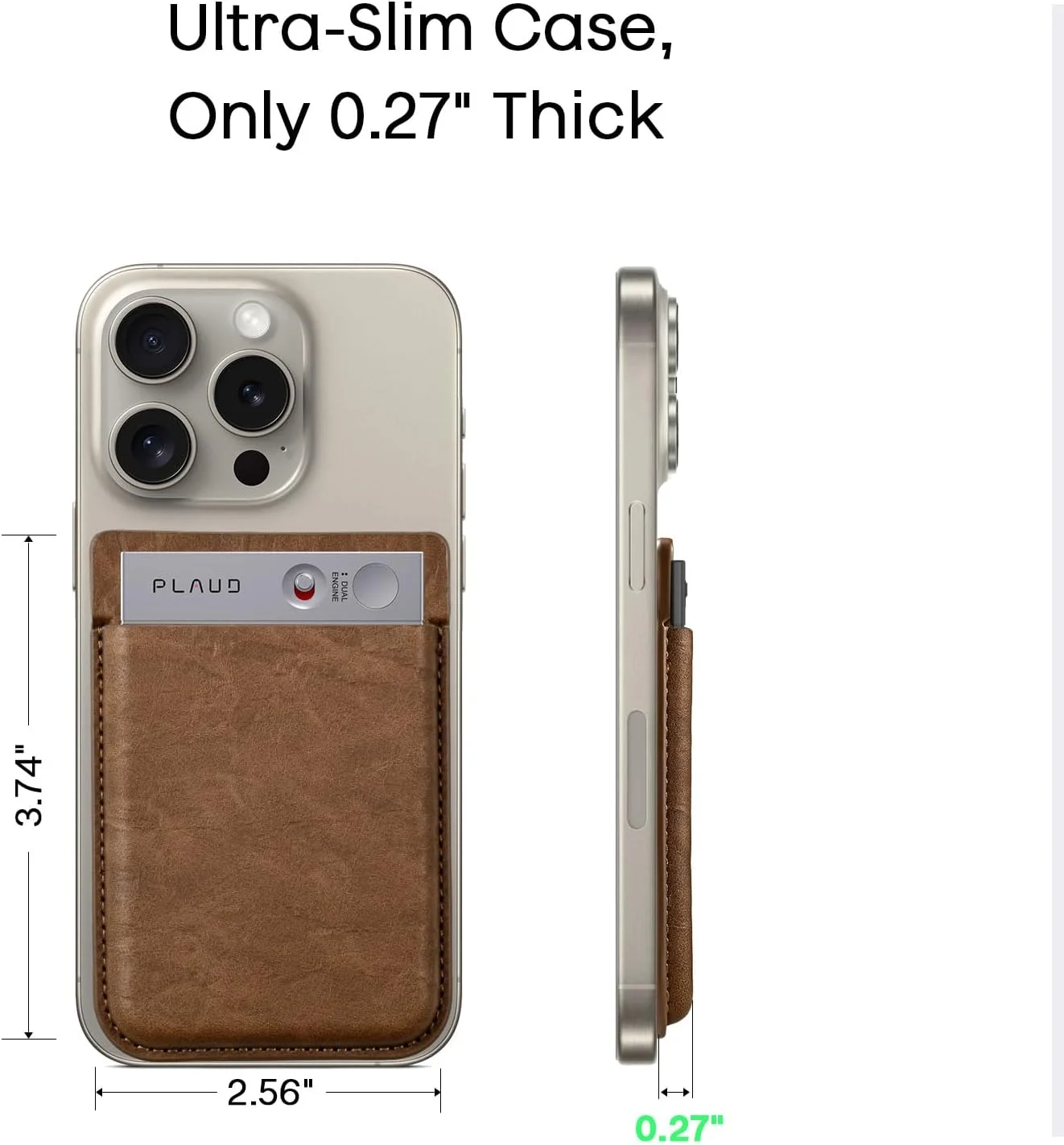 کیف مغناطیسی ضبط صدا سازگار با PLAUD Note، قاب محافظ قابل حمل ضبط کننده هوش مصنوعی PLAUD Note، قهوه ای