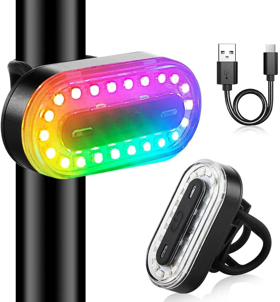 چراغ عقب دوچرخه تزویق، چراغ هشدار LED فوق العاده روشن برای ایمنی دوچرخه سوار، چراغ عقب دوچرخه برای لوازم جانبی اسکوتر