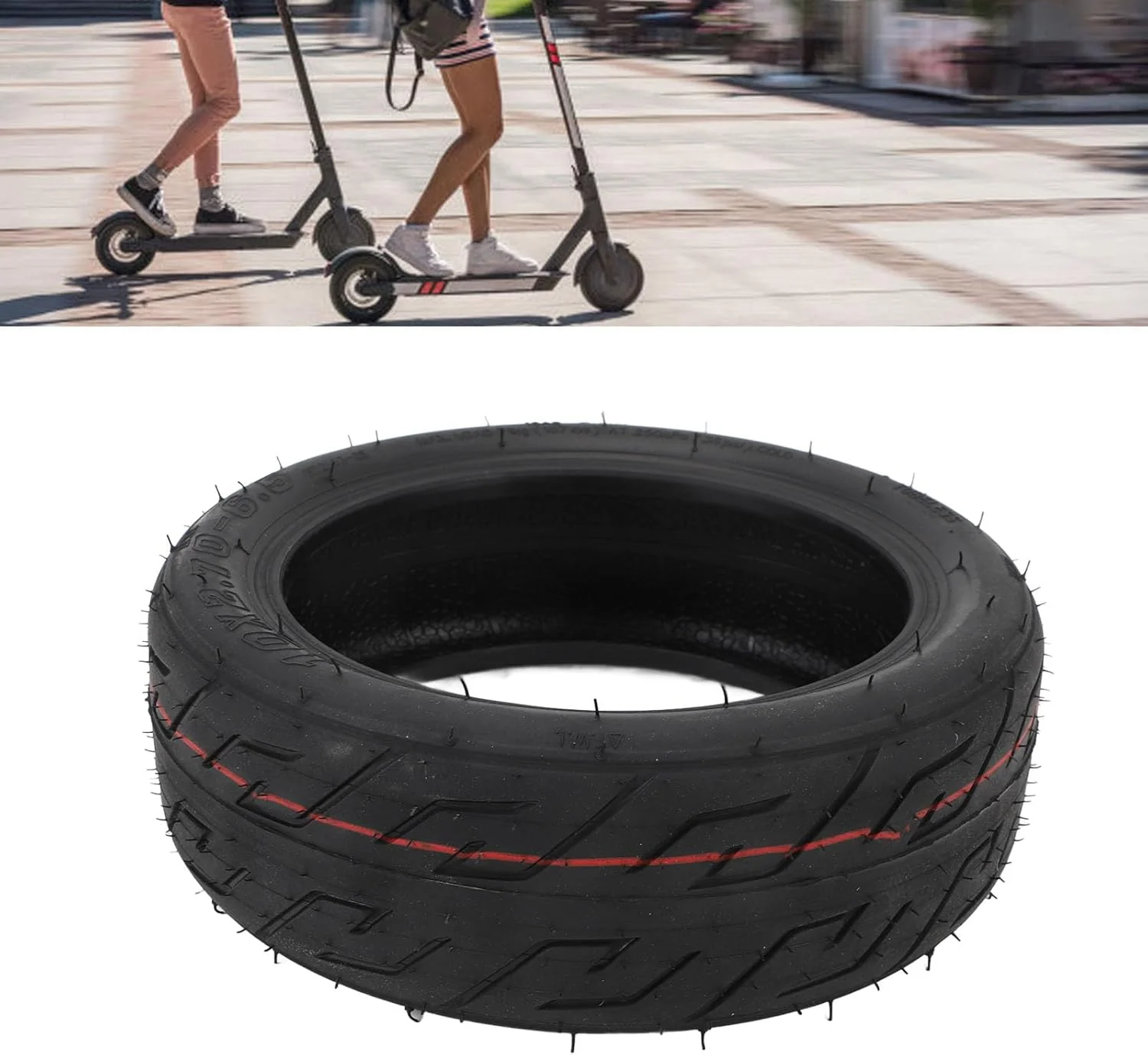 لاستیک تیوبلس Jiawu 10 X 2.70‑6.5 برای اسکوتر برقی، لاستیک های جایگزین چرخ جلو و عقب، ضد لغزش، مقاوم در برابر ضربه، لوازم جانبی اسکوتر برقی