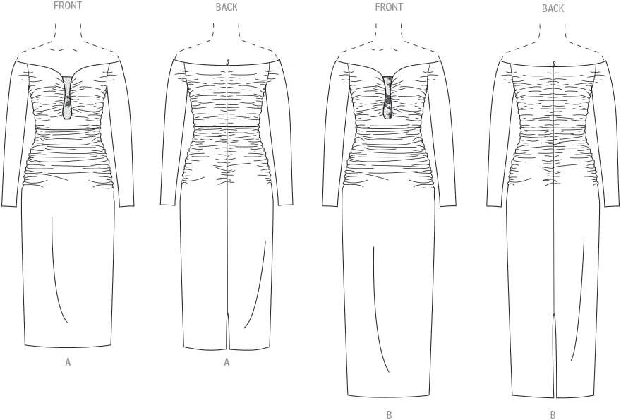 الگوی خیاطی ووگ V2063Y5 لباس زنانه در دو قد Y5 (18-20-22-24-26)