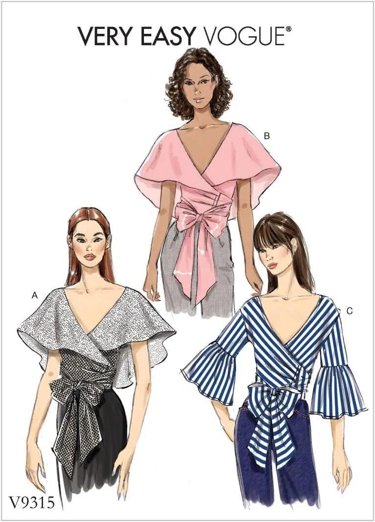 الگوی خیاطی تاپ زنانه Vogue Patterns، سایز 6-8-10-12-14، قرمز