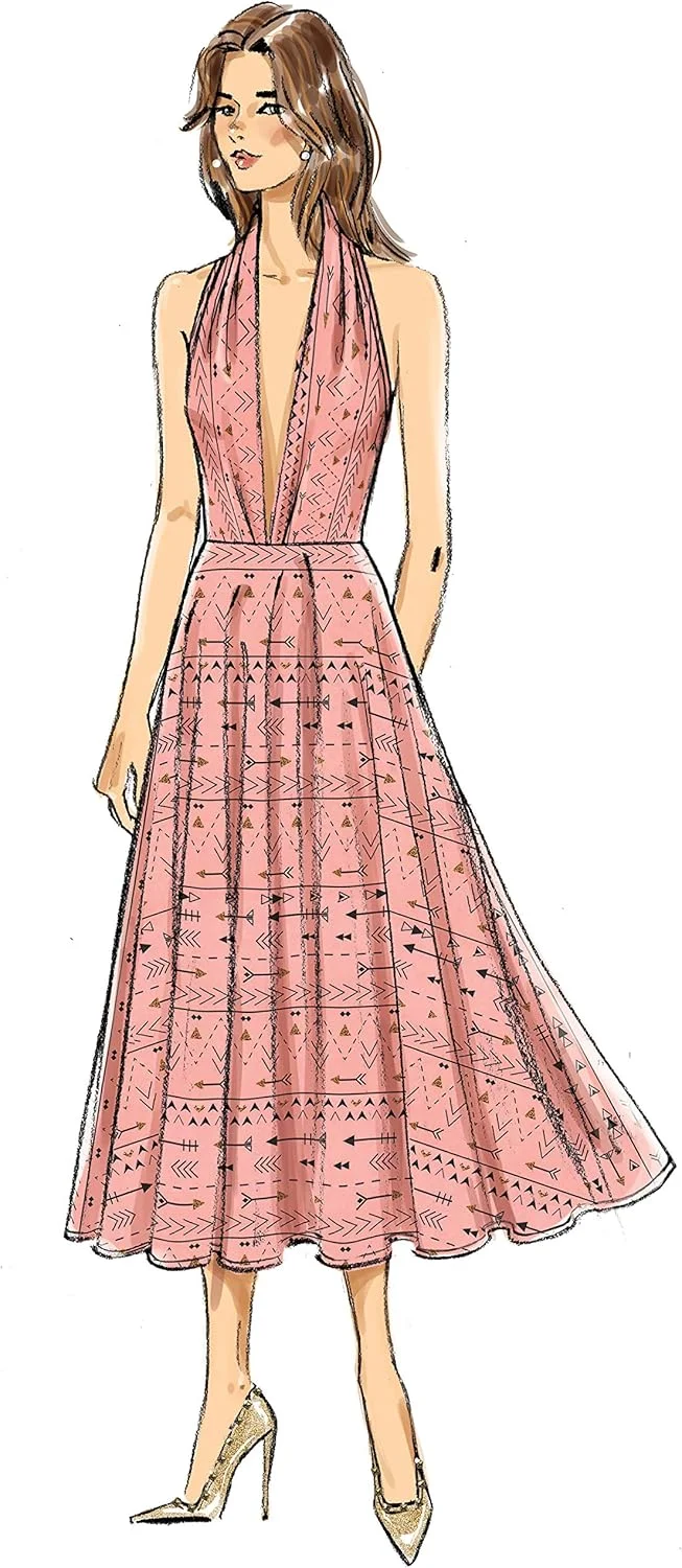 الگوهای Vogue V9343، الگوی خیاطی، قالب، کاغذی، سفید، 6-8-10-12-14