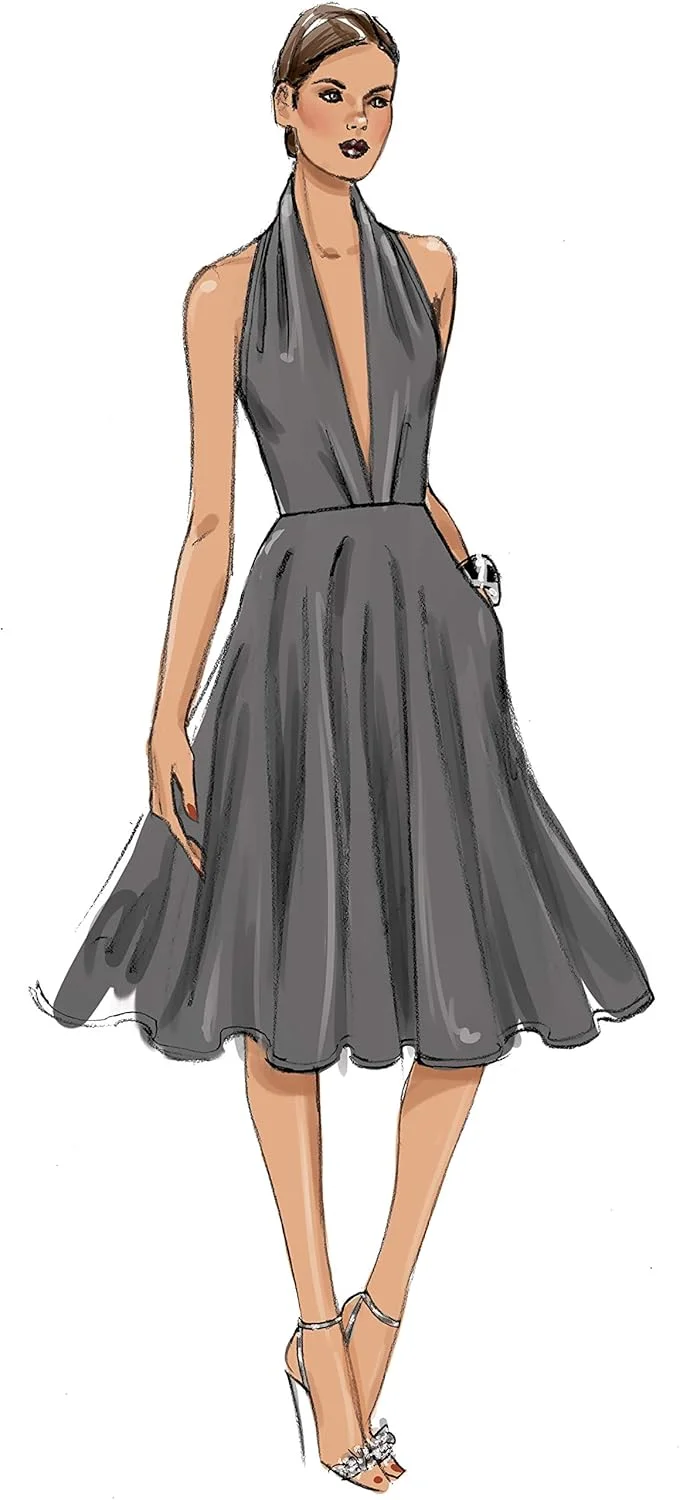 الگوهای Vogue V9343، الگوی خیاطی، قالب، کاغذی، سفید، 6-8-10-12-14