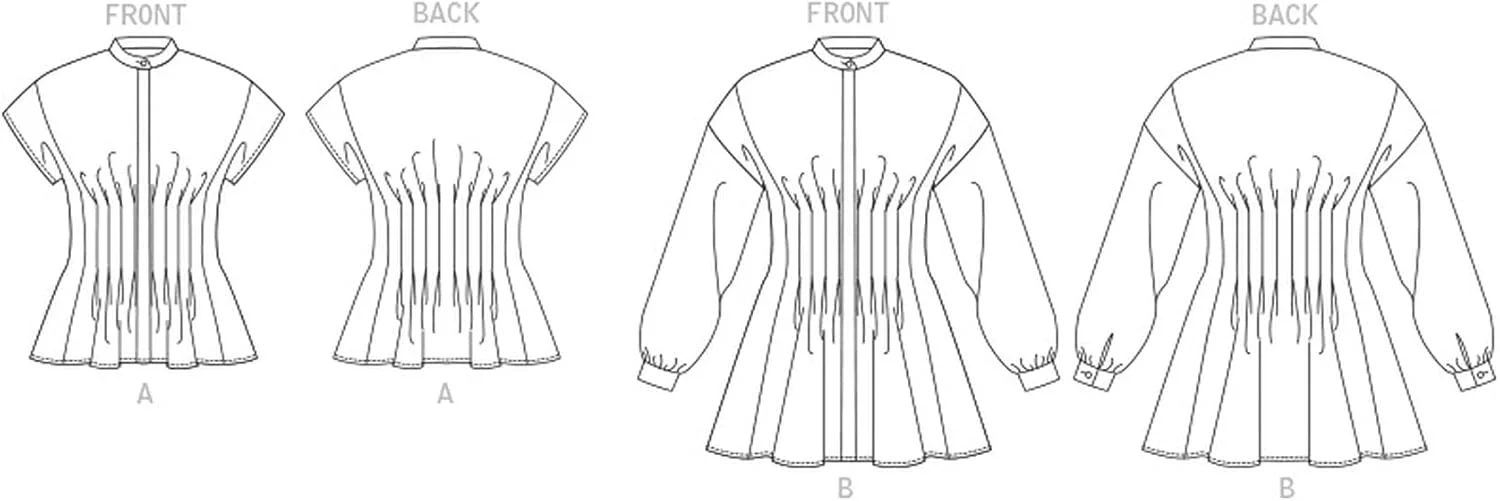 الگوهای Vogue V1874A5 تاپ/جلیقه زنانه A5 (6-8-10-12-14)