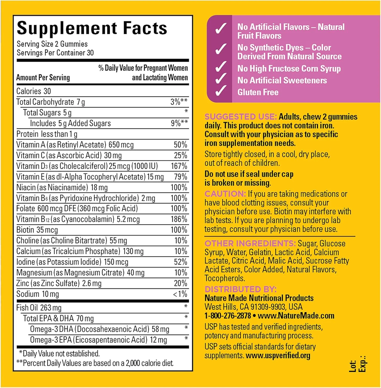 پاستیل های دوران بارداری Nature Made با DHA و اسید فولیک، مکمل غذایی برای حمایت تغذیه ای روزانه، 60 پاستیل، تامین 30 روزه پاستیل های دوران بارداری Nature Made با DHA و اسید فولیک، مکمل غذایی برای حمایت تغذیه ای روزانه، 60 پاستیل، تامین 30 روزه
