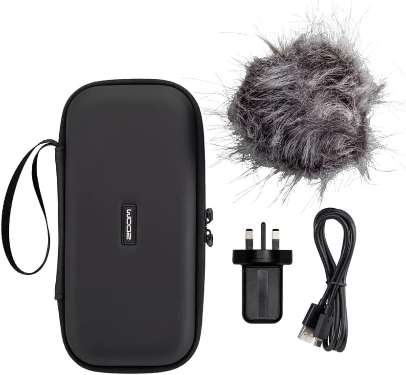 پک لوازم جانبی ZOOM APH-6e برای ضبط کننده دستی H6essential – کیت کامل با محافظ باد، آداپتور برق، کیف، کابل USB-C – برای ضبط صدای موبایل – نسخه انگلستان – مشکی