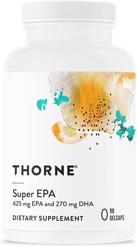 THORNE Super EPA - مکمل اسیدهای چرب امگا 3 EPA 425mg و DHA 270mg - پشتیبانی از مغز، قلب و عروق، مفاصل و پوست* - بدون گلوتن، لبنیات و سویا - 90 سافت ژل THORNE Super EPA - مکمل اسیدهای چرب امگا 3 EPA 425mg و DHA 270mg - پشتیبانی از مغز، قلب و عروق، مفاصل و پوست* - بدون گلوتن، لبنیات و سویا - 90 سافت ژل
