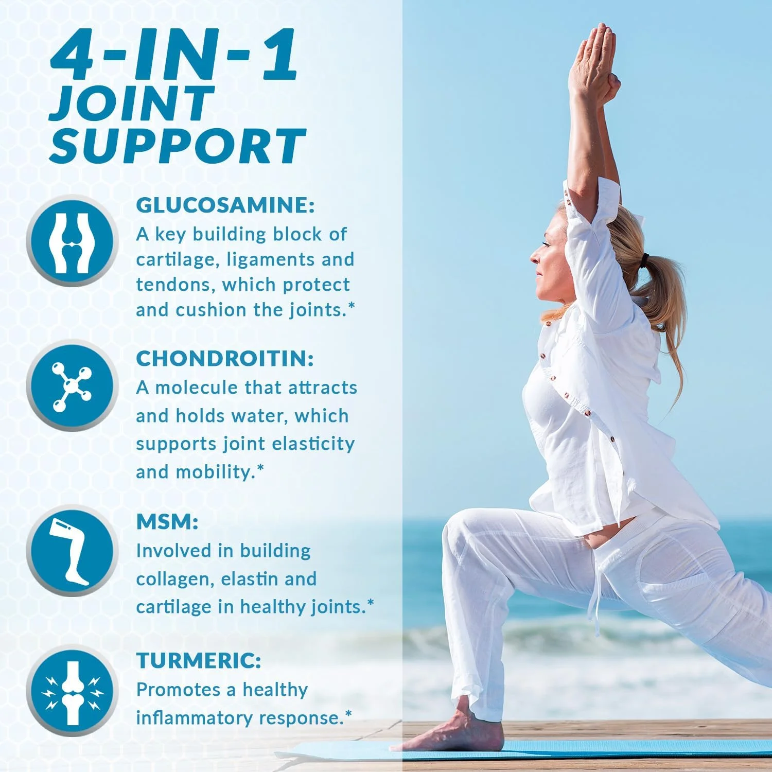 مکمل غذایی گلوکزامین کندرویتین، MSM و زردچوبه VitaBreeze - 248 کپسول مکمل غذایی گلوکزامین کندرویتین، MSM و زردچوبه VitaBreeze - 248 کپسول