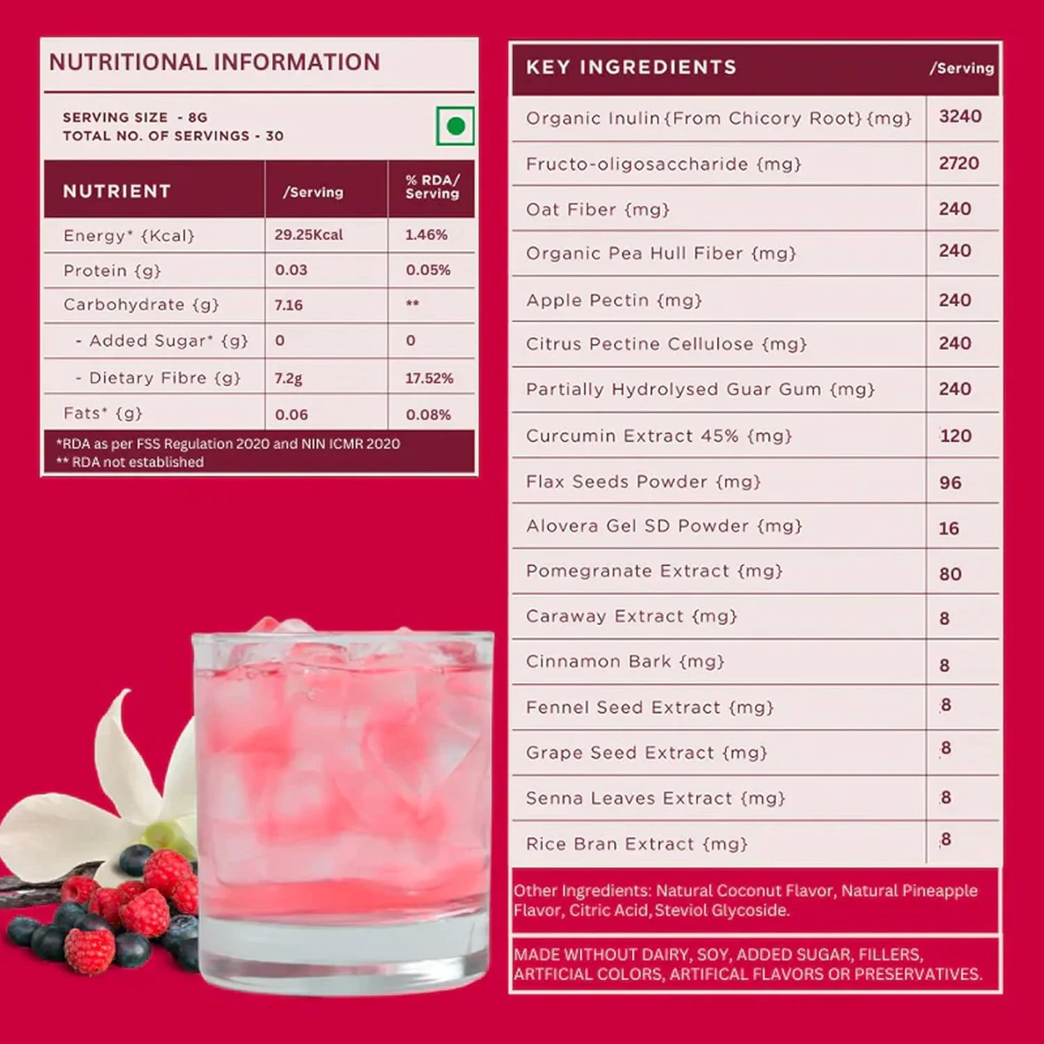 پودر فیبر روزانه Wellbeing Nutrition | مدیریت وزن، کنترل قند، رفع نفخ، یبوست و اسیدیته | مکمل فیبر پری بیوتیک ارگانیک برای دستگاه گوارش | وانیل بری | 30 سروینگ