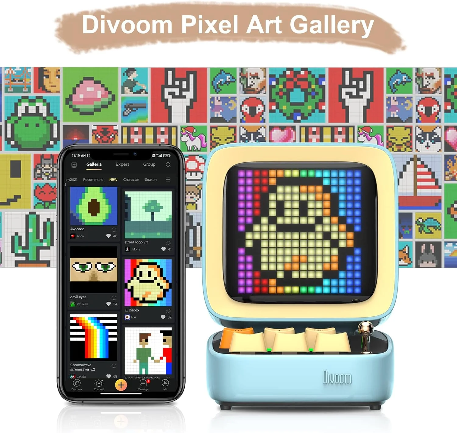 اسپیکر بلوتوثی قابل حمل Divoom Ditoo با صفحه نمایش LED 16X16 و کنترل از طریق اپلیکیشن - آبی اسپیکر بلوتوثی قابل حمل Divoom Ditoo با صفحه نمایش LED 16X16 و کنترل از طریق اپلیکیشن - آبی