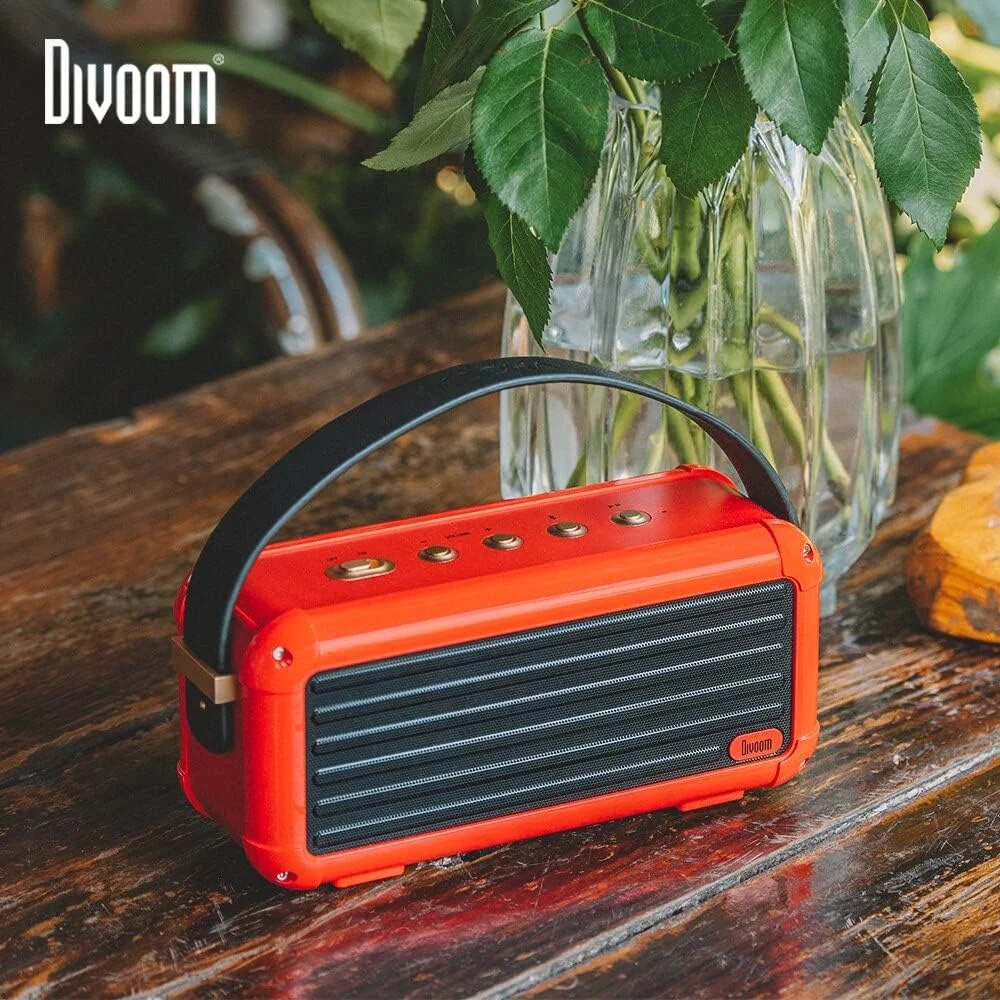 اسپیکر بلوتوثی قابل حمل رترو Divoom Mocha با بلوتوث 5.0، صدای استریو 40 واتی و 25 ساعت پخش مداوم - قرمز اسپیکر بلوتوثی قابل حمل رترو Divoom Mocha با بلوتوث 5.0، صدای استریو 40 واتی و 25 ساعت پخش مداوم - قرمز