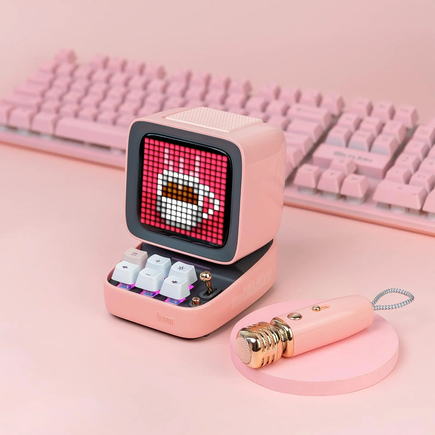اسپیکر بلوتوثی قابل حمل Divoom Ditoo-Mic Pixel Art LED با میکروفون کارائوکه بی سیم، صفحه نمایش کنترل شده با برنامه، صفحه کلید RGB، بازی ها، آلارم برای بزرگسالان/کودکان، مهمانی خانگی. اسپیکر بلوتوثی قابل حمل Divoom Ditoo-Mic Pixel Art LED با میکروفون کارائوکه بی سیم، صفحه نمایش کنترل شده با برنامه، صفحه کلید RGB، بازی ها، آلارم برای بزرگسالان/کودکان، مهمانی خانگی.