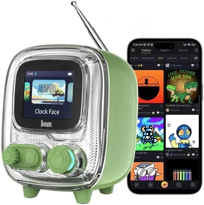 اسپیکر بلوتوثی رترو با طرح پیکسل آرت Divoom Tiivoo-2 به همراه رادیو (سبز) اسپیکر بلوتوثی رترو با طرح پیکسل آرت Divoom Tiivoo-2 به همراه رادیو (سبز)