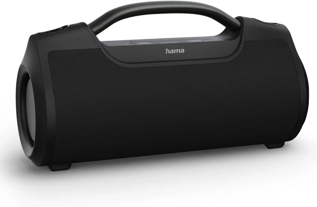 اسپیکر بلوتوثی قابل حمل هاما مدل Soundbarrel 00188217، ضد آب، 60 وات، مشکی، 15.2 سانتی متر * 11.8 سانتی متر * 31.0 سانتی متر