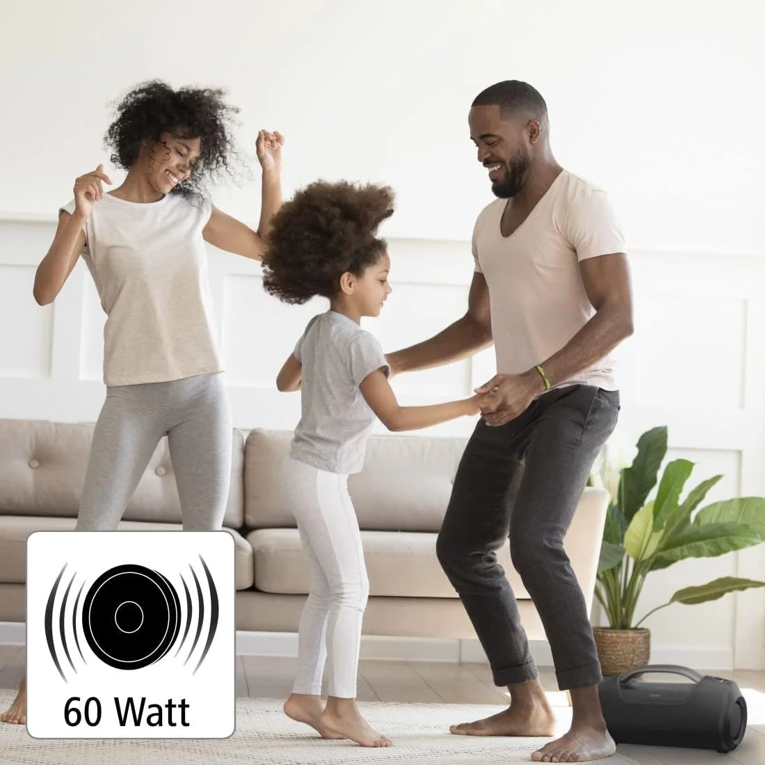 اسپیکر بلوتوثی قابل حمل هاما مدل Soundbarrel 00188217، ضد آب، 60 وات، مشکی، 15.2 سانتی متر * 11.8 سانتی متر * 31.0 سانتی متر