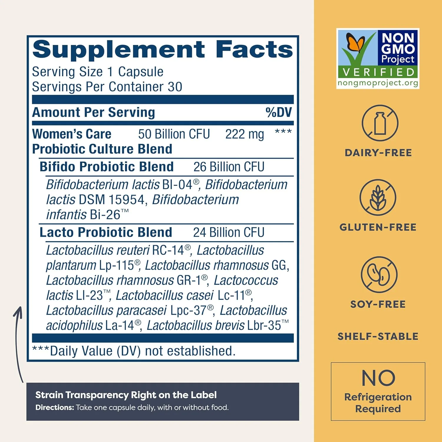رینیو لایف پروبیوتیک زنان 50 میلیارد تضمینی، مکمل پروبیوتیک، 12 سویه، ماندگاری در قفسه، بدون گلوتن، لبنیات و سویا، 30 کپسول، مخصوص بانوان