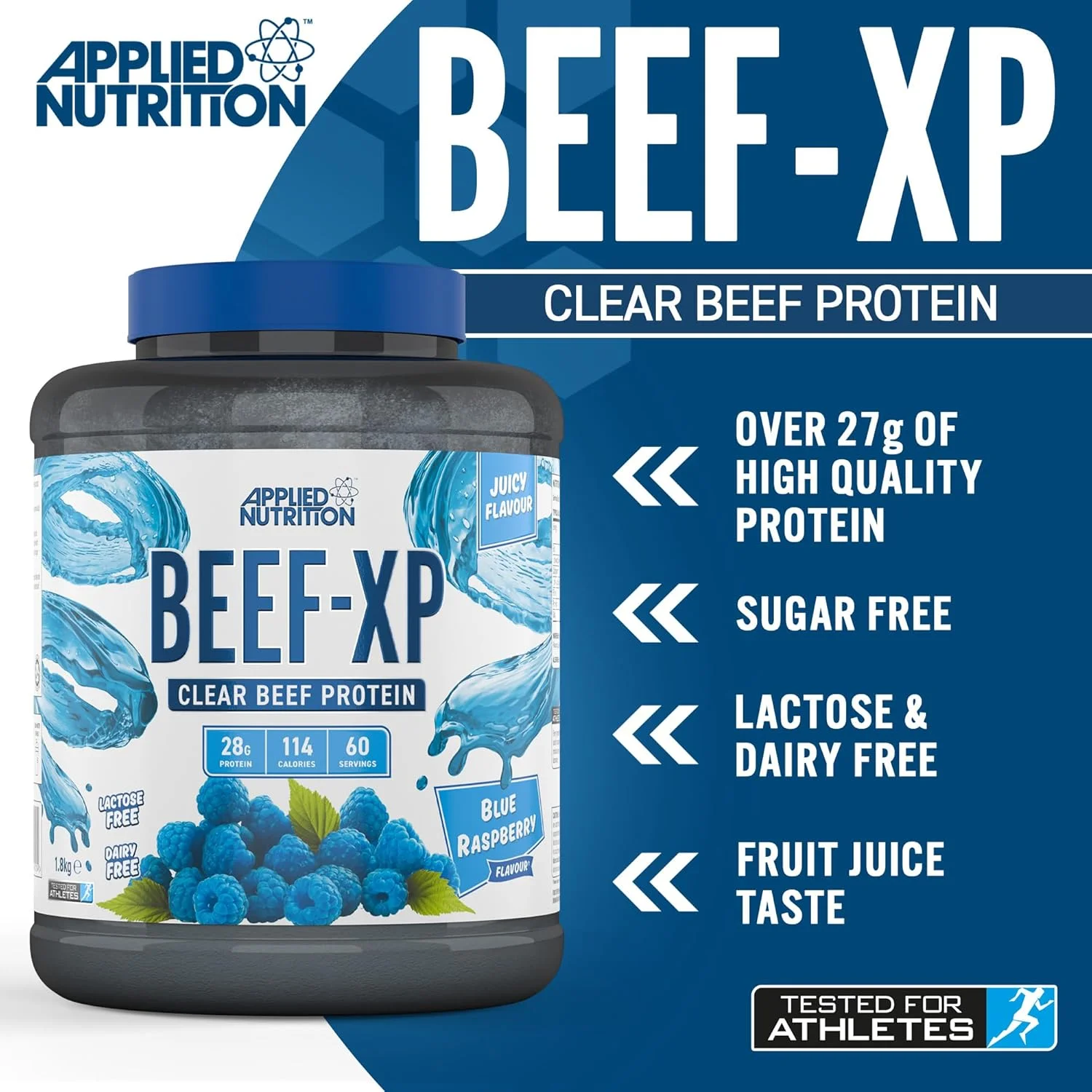 پروتئین ایزوله گوشت گاو اپلاید نوتریشن Beef XP - پروتئین شفاف، سبک آب میوه، بدون لبنیات، بدون لاکتوز، بدون شکر، کم چرب (1.8 کیلوگرم، تمشک آبی) پروتئین ایزوله گوشت گاو اپلاید نوتریشن Beef XP - پروتئین شفاف، سبک آب میوه، بدون لبنیات، بدون لاکتوز، بدون شکر، کم چرب (1.8 کیلوگرم، تمشک آبی)