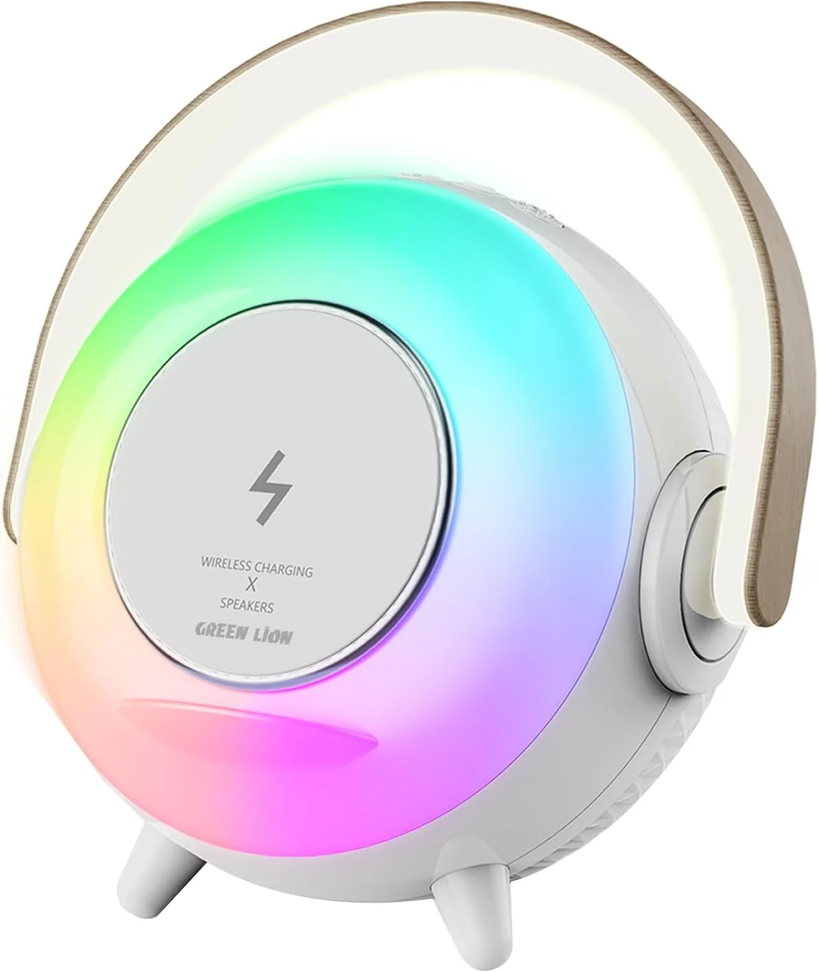 چراغ خواب RGB سه در یک Green Lion Uranus با شارژر وایرلس 15 واتی سازگار با MagSafe، اسپیکر BT، 8 حالت نورپردازی، 5 سطح روشنایی، 6 ساعت زمان کارکرد، مناسب برای اتاق خواب، دفتر کار، اتاق، گیمینگ - سفید چراغ خواب RGB سه در یک Green Lion Uranus با شارژر وایرلس 15 واتی سازگار با MagSafe، اسپیکر BT، 8 حالت نورپردازی، 5 سطح روشنایی، 6 ساعت زمان کارکرد، مناسب برای اتاق خواب، دفتر کار، اتاق، گیمینگ - سفید