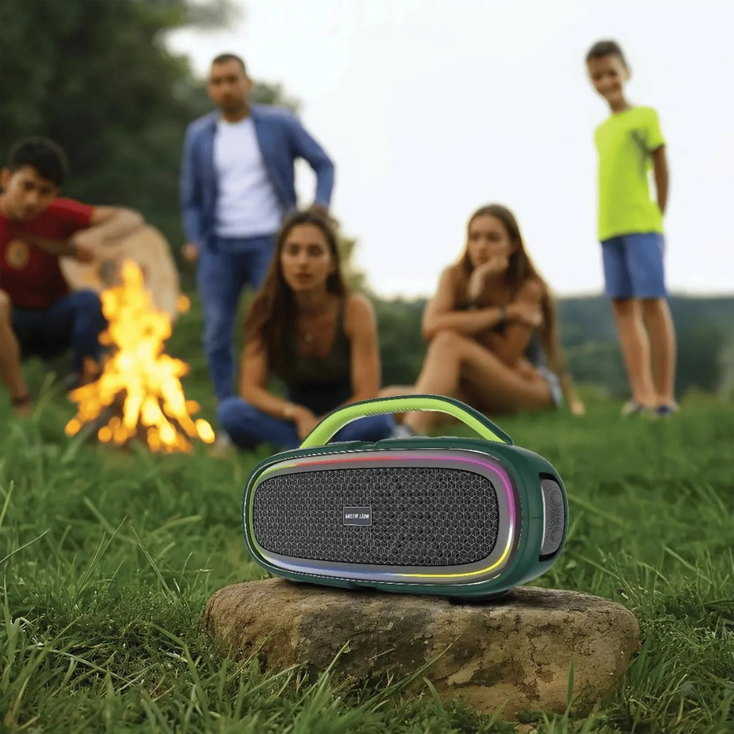 اسپیکر بیسیم Green Lion BeamPlus، 100 وات، 8 ساعت پخش، اسپیکر قابل حمل، نورهای RGB، صدای HiFi، برد 10 متری، بلوتوث V5.0، ورودی AUX/USB/TF، ضد آب IPX6، شامل میکروفون بیسیم (سبز) اسپیکر بیسیم Green Lion BeamPlus، 100 وات، 8 ساعت پخش، اسپیکر قابل حمل، نورهای RGB، صدای HiFi، برد 10 متری، بلوتوث V5.0، ورودی AUX/USB/TF، ضد آب IPX6، شامل میکروفون بیسیم (سبز)