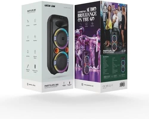 اسپیکر بلوتوثی گرین لاین PartyLife 300، اکولایزر، بیس عمیق، نمایش نور، توان خروجی 35 وات RMS، حالت AUX، دارای ریموت کنترل، دارای میکروفون بیسیم، پورت شارژ Type-C - مشکی اسپیکر بلوتوثی گرین لاین PartyLife 300، اکولایزر، بیس عمیق، نمایش نور، توان خروجی 35 وات RMS، حالت AUX، دارای ریموت کنترل، دارای میکروفون بیسیم، پورت شارژ Type-C - مشکی