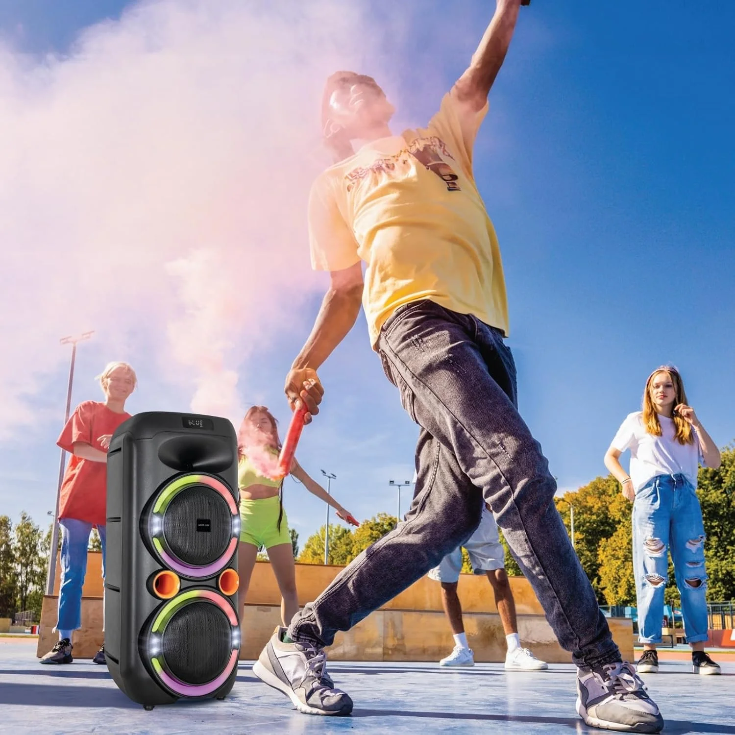 اسپیکر بلوتوثی Green Lion PartyLife 400 با بلوتوث نسخه 5.0، نمایش نور و بیس عمیق - مشکی اسپیکر بلوتوثی Green Lion PartyLife 400 با بلوتوث نسخه 5.0، نمایش نور و بیس عمیق - مشکی