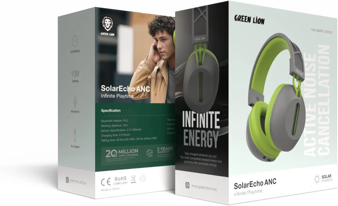 هدفون Green Lion SolarEcho ANC با قابلیت پخش بی نهایت، عمر باتری 30 ساعته، انرژی خورشیدی، برد 10 متری، انرژی تجدیدپذیر، میکروفون یکپارچه، پشتیبانی AUX، بلوتوث V5.3، اندازه بلندگو 40 میلی متری (خاکستری/قرمز) هدفون Green Lion SolarEcho ANC با قابلیت پخش بی نهایت، عمر باتری 30 ساعته، انرژی خورشیدی، برد 10 متری، انرژی تجدیدپذیر، میکروفون یکپارچه، پشتیبانی AUX، بلوتوث V5.3، اندازه بلندگو 40 میلی متری (خاکستری/قرمز)
