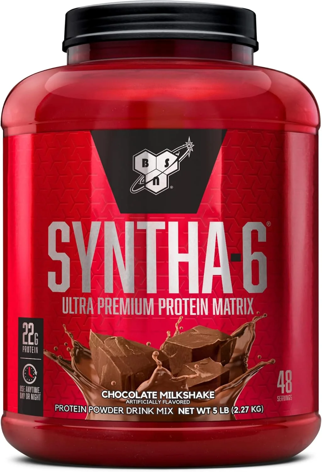 ماتریکس پروتئین فوق العاده ممتاز BSN Syntha-6، پودر پروتئین وی، کازئین میسلار، پودر پروتئین ایزوله شیر - میلک شیک شکلاتی، 5 پوند، 48 سروینگ (2.27 کیلوگرم)