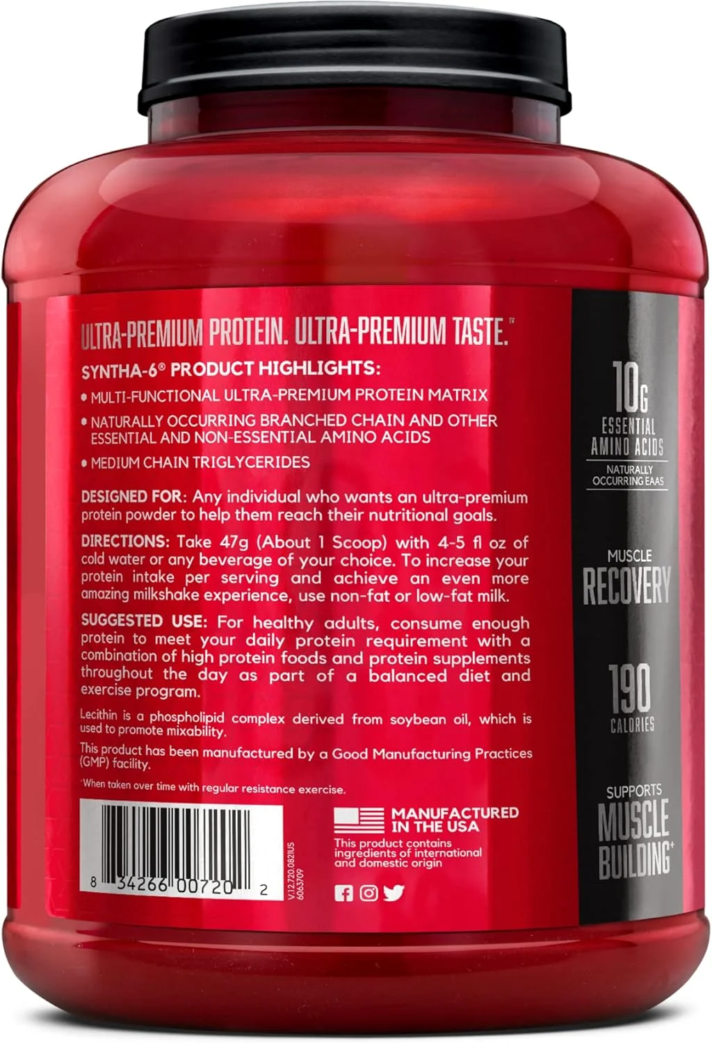 ماتریکس پروتئین فوق العاده ممتاز BSN Syntha-6، پودر پروتئین وی، کازئین میسلار، پودر پروتئین ایزوله شیر - میلک شیک شکلاتی، 5 پوند، 48 سروینگ (2.27 کیلوگرم) ماتریکس پروتئین فوق العاده ممتاز BSN Syntha-6، پودر پروتئین وی، کازئین میسلار، پودر پروتئین ایزوله شیر - میلک شیک شکلاتی، 5 پوند، 48 سروینگ (2.27 کیلوگرم)