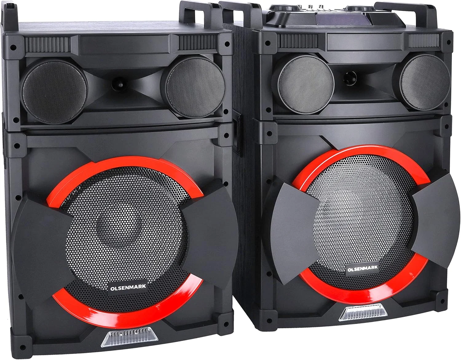 اسپیکر حرفه ای 2.0 Olsenmark، میکروفون و کنترل از راه دور، omms1294 usb/sd/fm/bt 95000w pmpo ایده آل برای دیسکو، آواز، کارائوکه، مشکی (بازسازی شده) اسپیکر حرفه ای 2.0 Olsenmark، میکروفون و کنترل از راه دور، omms1294 usb/sd/fm/bt 95000w pmpo ایده آل برای دیسکو، آواز، کارائوکه، مشکی (بازسازی شده)
