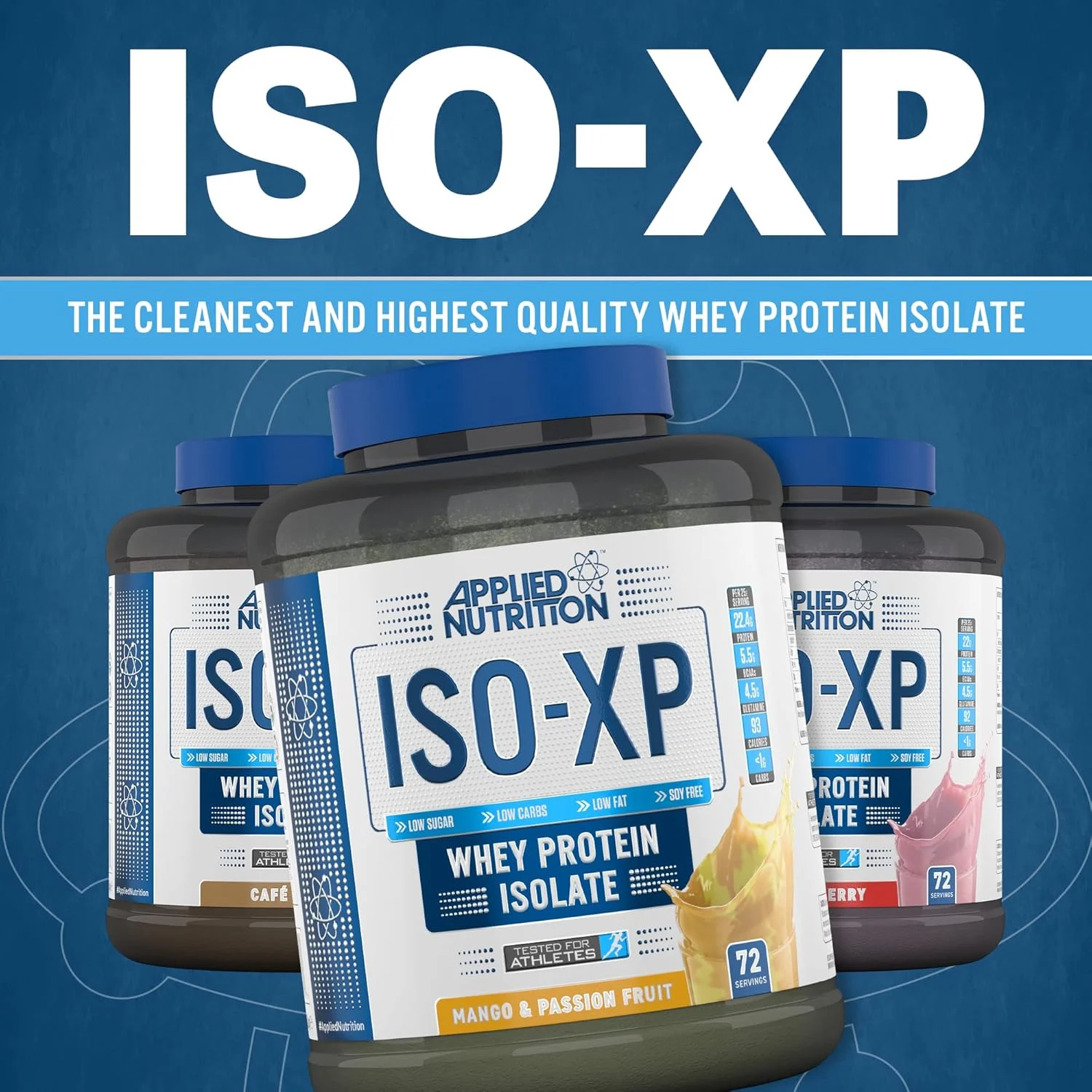 پودر پروتئین وی ایزوله ISO XP Applied Nutrition - پودر پروتئین وی ایزوله خالص ISO-XP، وی ایزوله ممتاز با گلوتامین و BCAA (1.8 کیلوگرم - 72 سروینگ) (انبه پشن فروت، 1.8 کیلوگرم)