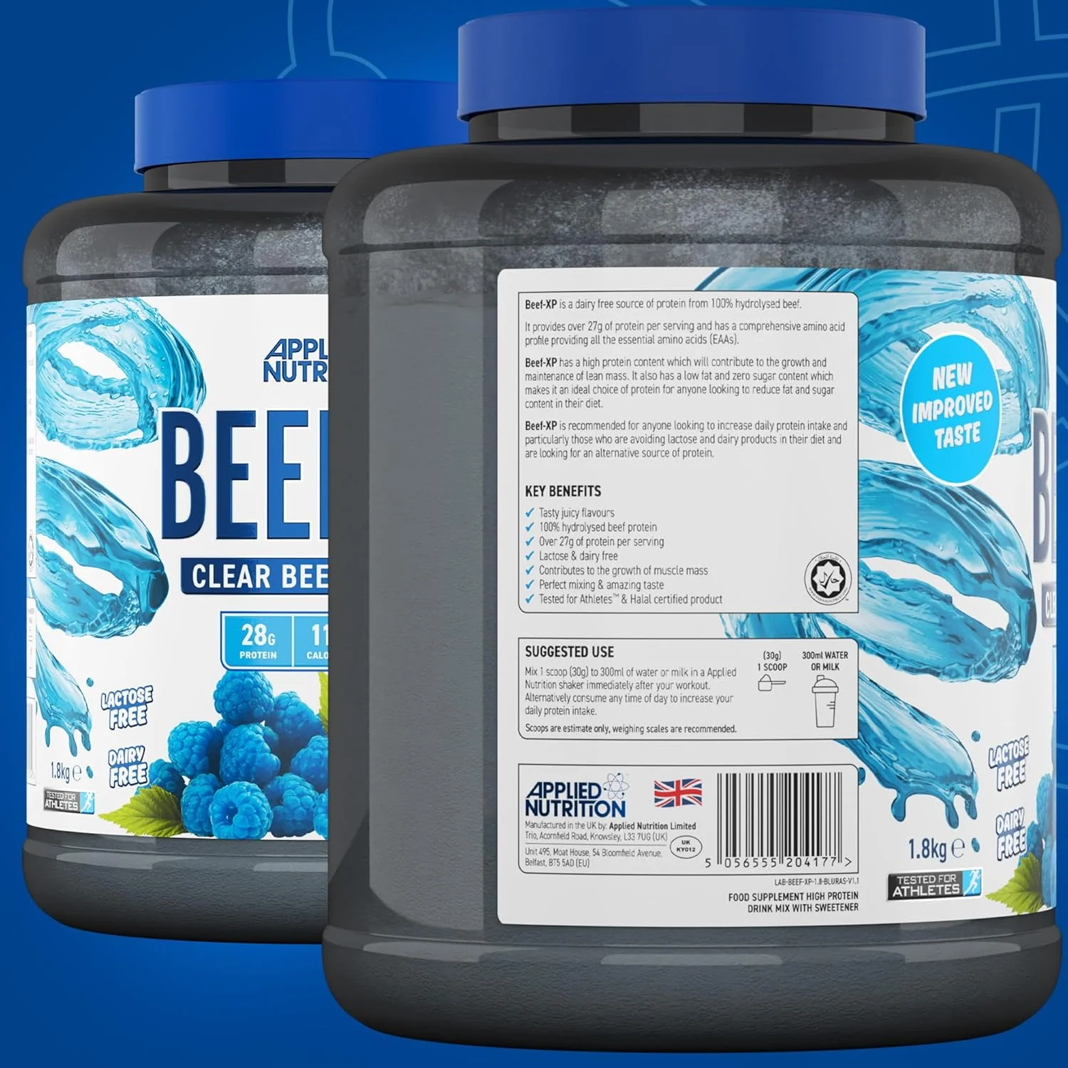 پروتئین ایزوله گوشت گاو اپلاید نوتریشن Beef XP - پروتئین شفاف، سبک آبمیوه، بدون لبنیات، بدون لاکتوز، بدون شکر، کم چرب (1.8 کیلوگرم، تمشک آبی) پروتئین ایزوله گوشت گاو اپلاید نوتریشن Beef XP - پروتئین شفاف، سبک آبمیوه، بدون لبنیات، بدون لاکتوز، بدون شکر، کم چرب (1.8 کیلوگرم، تمشک آبی)
