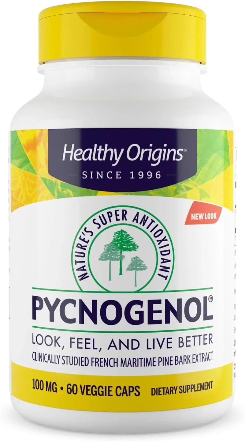 Healthy Origins Pycnogenol 100 mg - عصاره ممتاز پوست درخت کاج - عصاره پوست درخت کاج دریایی فرانسوی برای سلامت قلب، مراقبت از پوست و موارد دیگر - مکمل بدون گلوتن و غیر GMO - 60 کپسول گیاهی Healthy Origins Pycnogenol 100 mg - عصاره ممتاز پوست درخت کاج - عصاره پوست درخت کاج دریایی فرانسوی برای سلامت قلب، مراقبت از پوست و موارد دیگر - مکمل بدون گلوتن و غیر GMO - 60 کپسول گیاهی