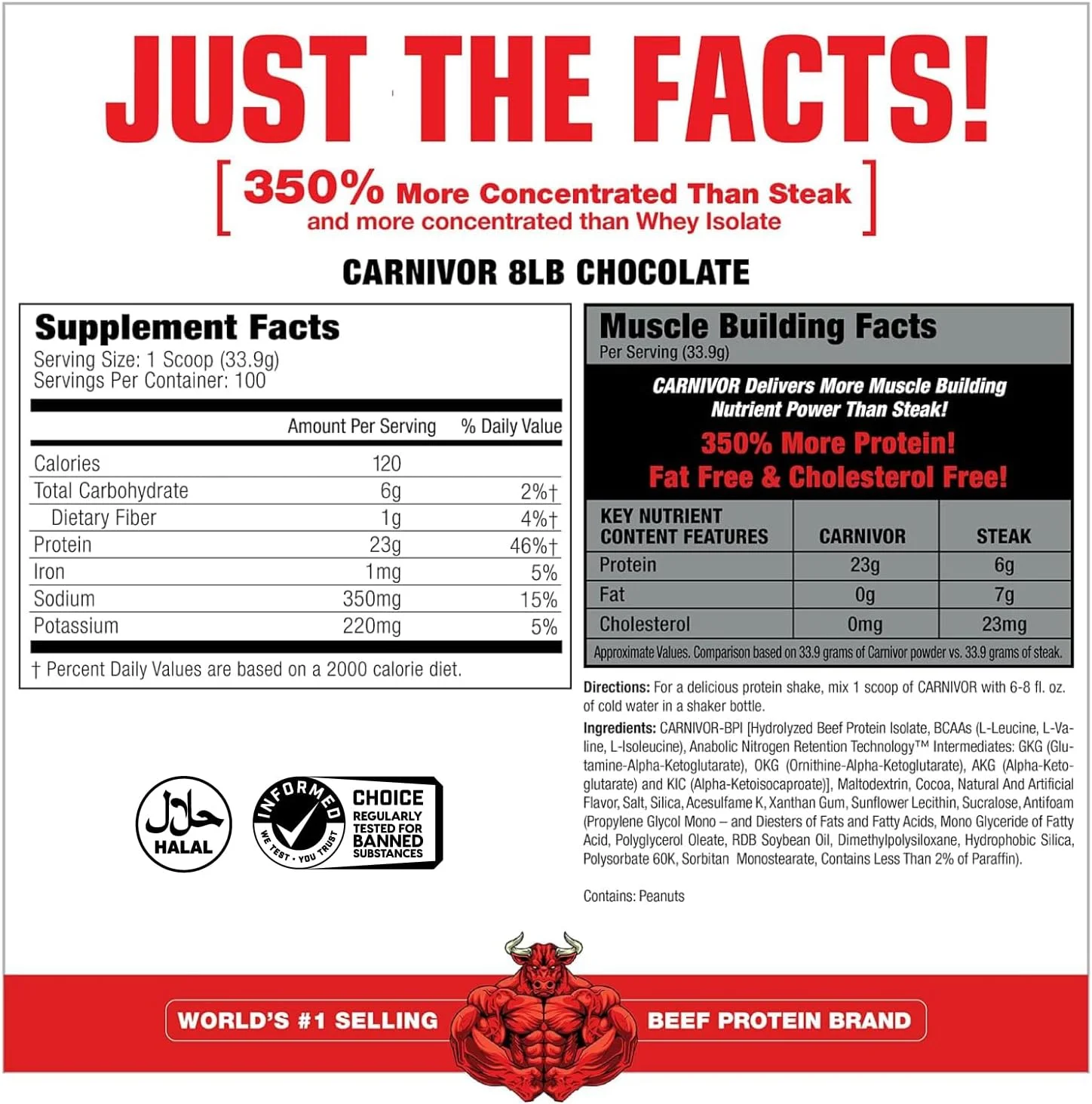پودر پروتئین ایزوله گوشت گاو MuscleMeds Carnivor، شکلاتی، 8 پوند - حلال پودر پروتئین ایزوله گوشت گاو MuscleMeds Carnivor، شکلاتی، 8 پوند - حلال