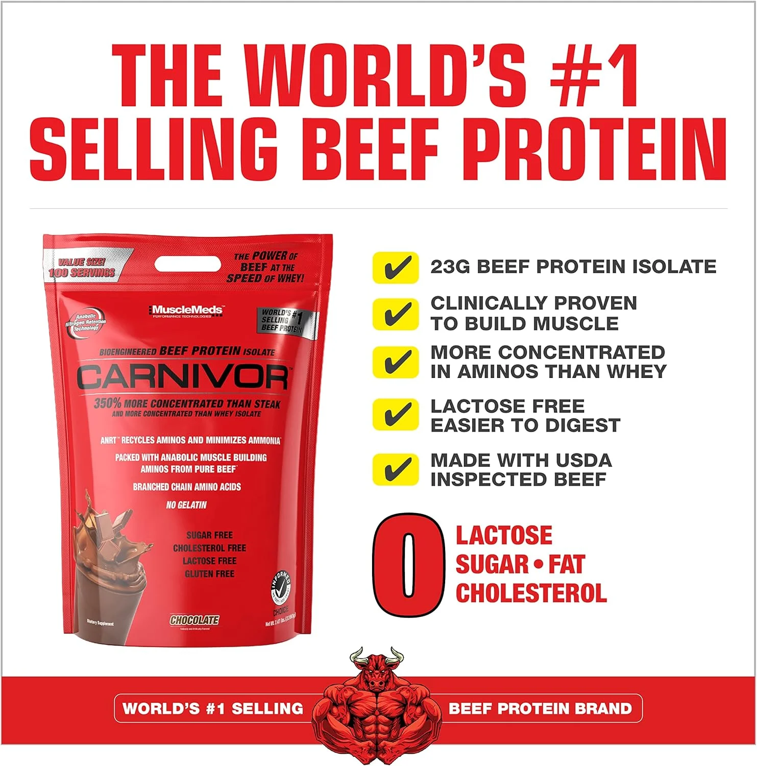 پودر پروتئین ایزوله گوشت گاو MuscleMeds Carnivor، شکلاتی، 8 پوند - حلال پودر پروتئین ایزوله گوشت گاو MuscleMeds Carnivor، شکلاتی، 8 پوند - حلال