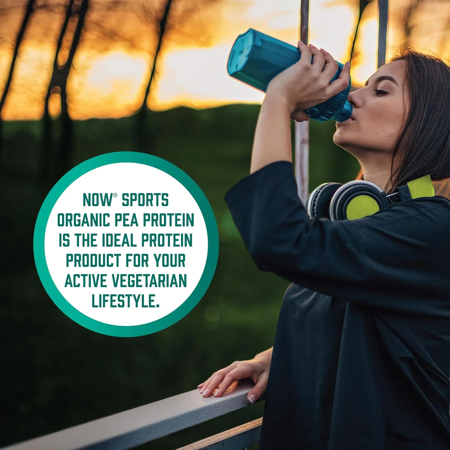 NOW Sports Nutrition، پروتئین نخود فرنگی ارگانیک تایید شده، 15 گرم، پودر بدون طعم، 1.5 پوند